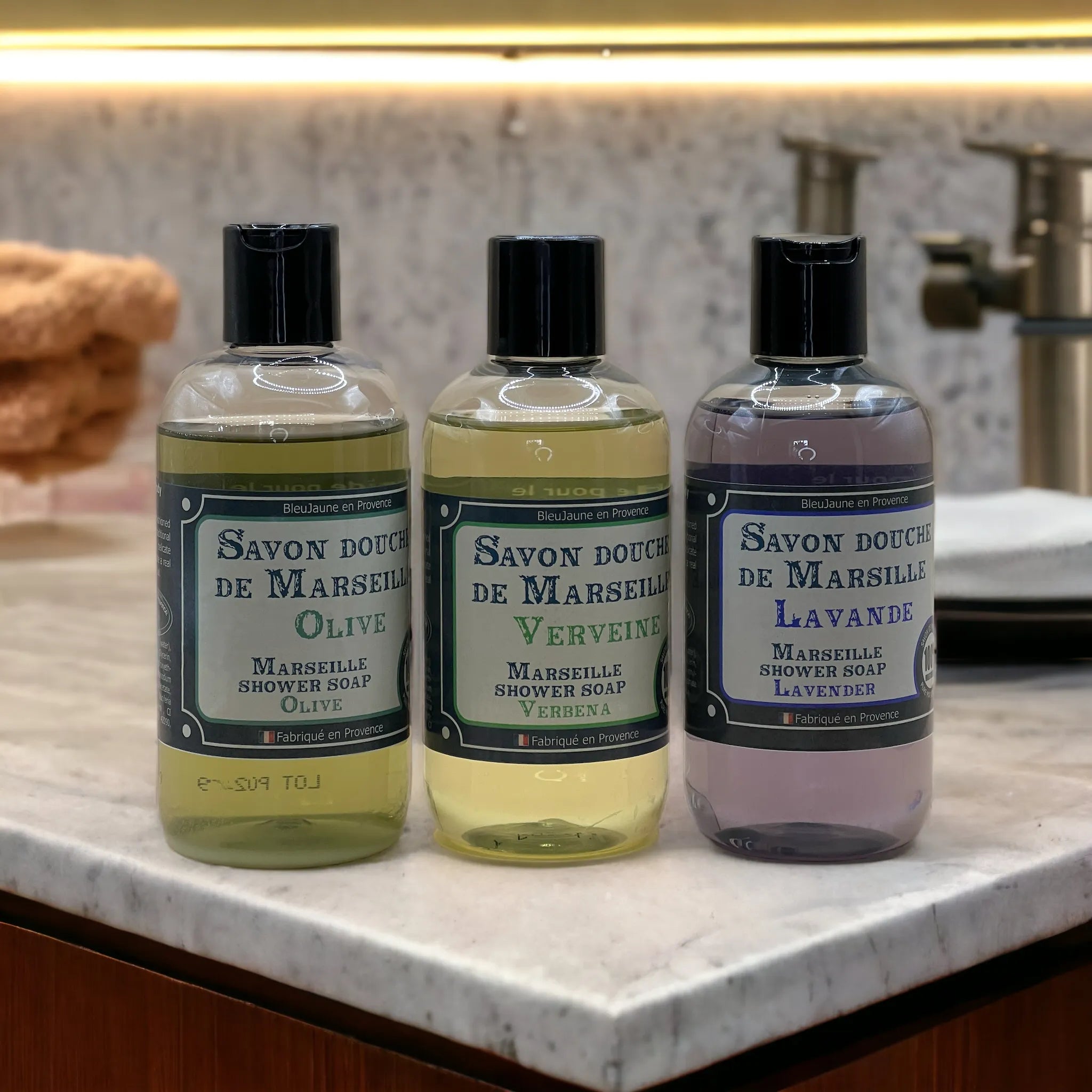 1 Litre Marseille Liquid Soap – refill bottles from Fer à Cheval and Bleu Jaune