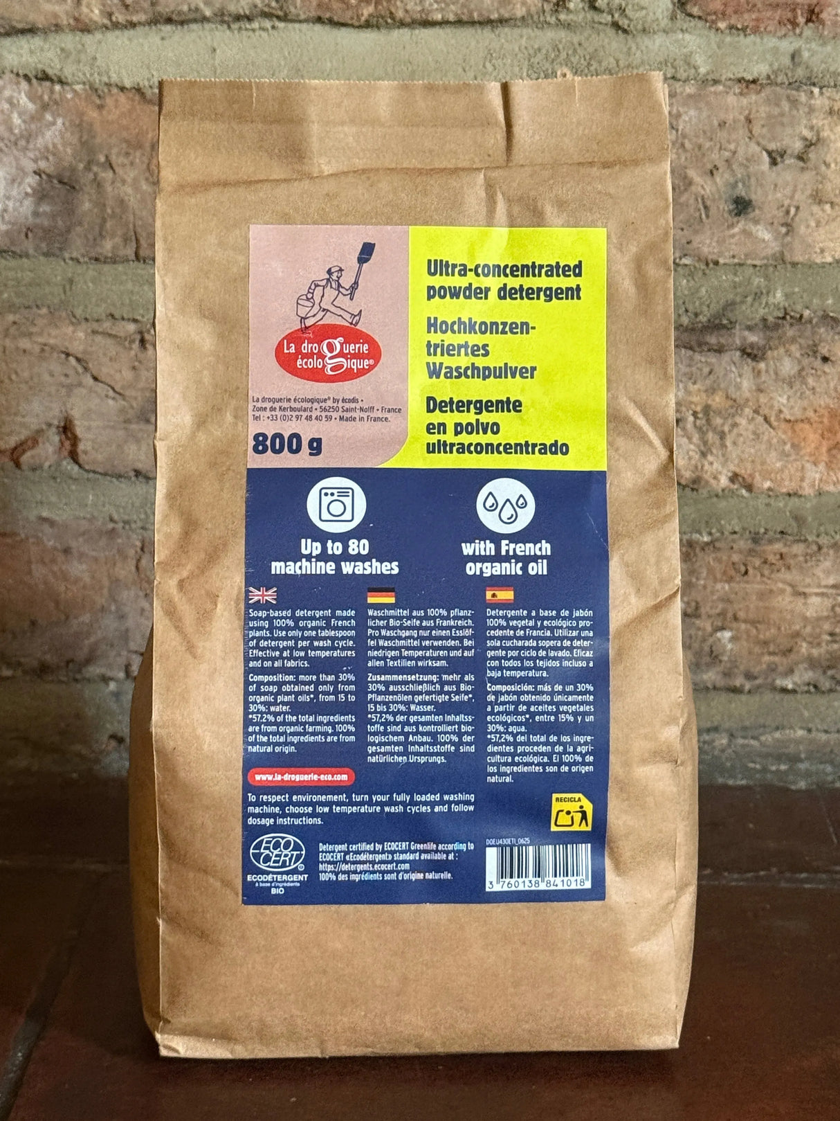 Ultra-Concentrated Laundry Powder – Fragrance Free, Hypoallergenic, 80 Washes | 800g