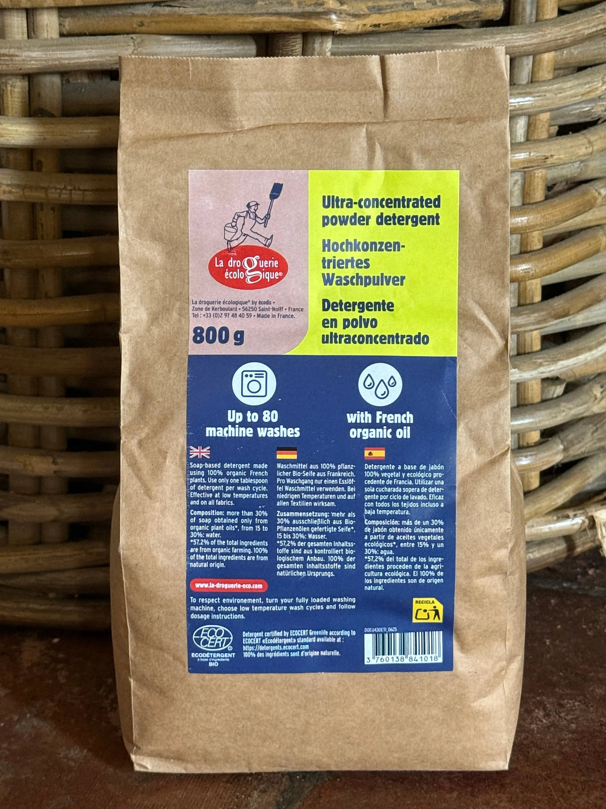 Ultra-Concentrated Laundry Powder – Fragrance Free, Hypoallergenic, 80 Washes | 800g