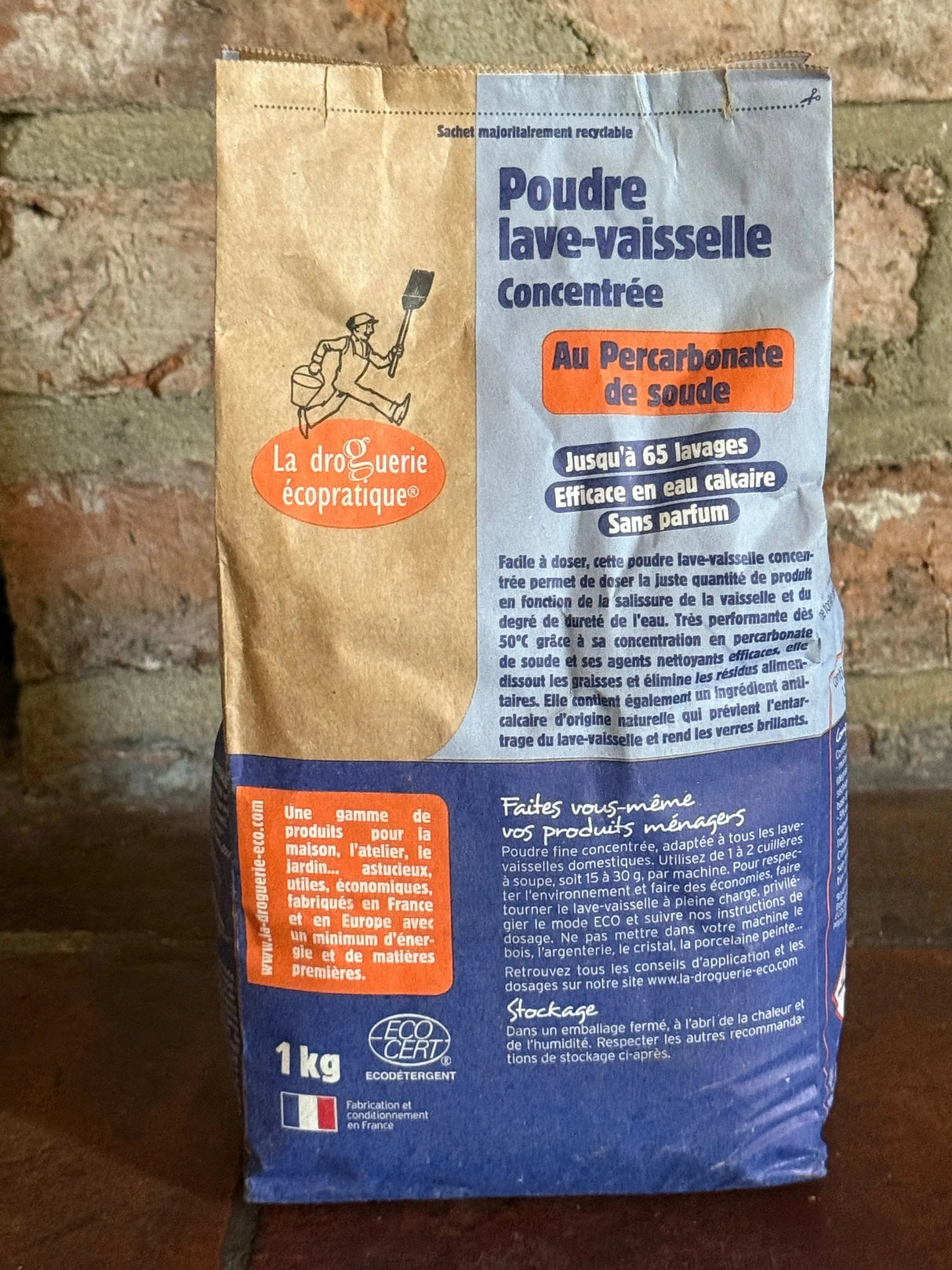 Concentrated Dishwashing Powder – 65 Washes, Natural, Made in Brittany | 1kg