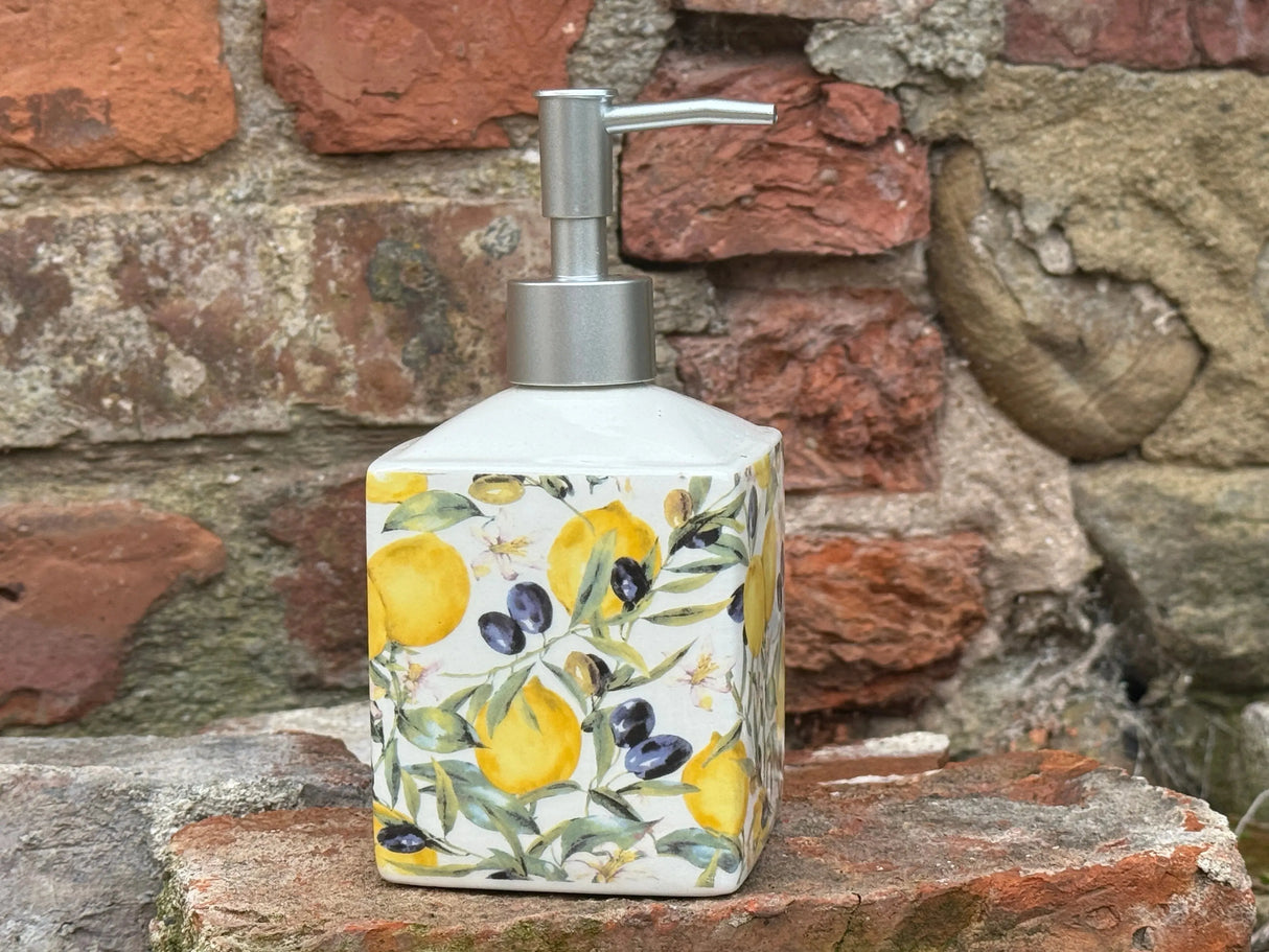 "Lemons" Ceramic Soap Dispenser-Bastide & Olivier-FrenchSoaps