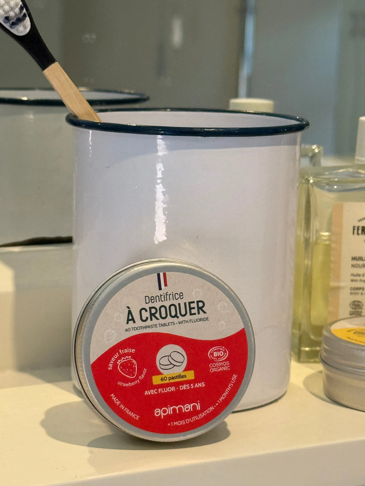 Organic Toothpaste Tablets with Flouride | Strawberry | 60 tablets - for children over 5yrs