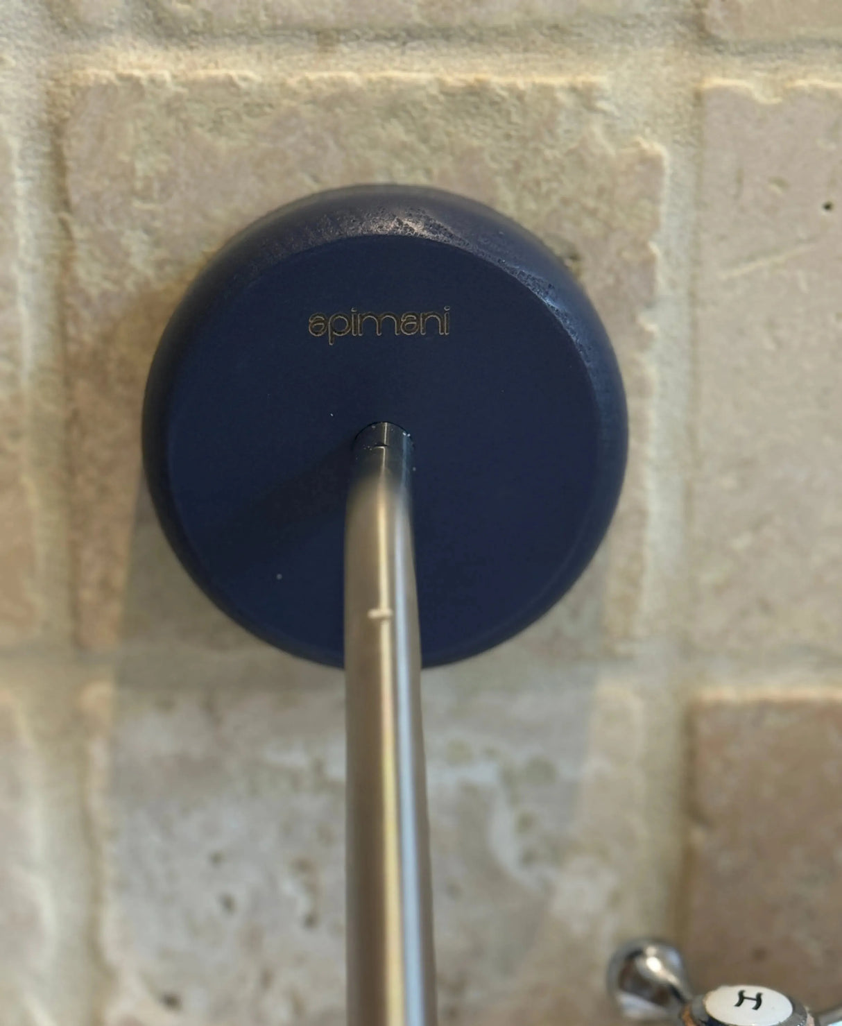Apimani Rotating Wall Arm & Soap | Navy Blue Beechwood Base