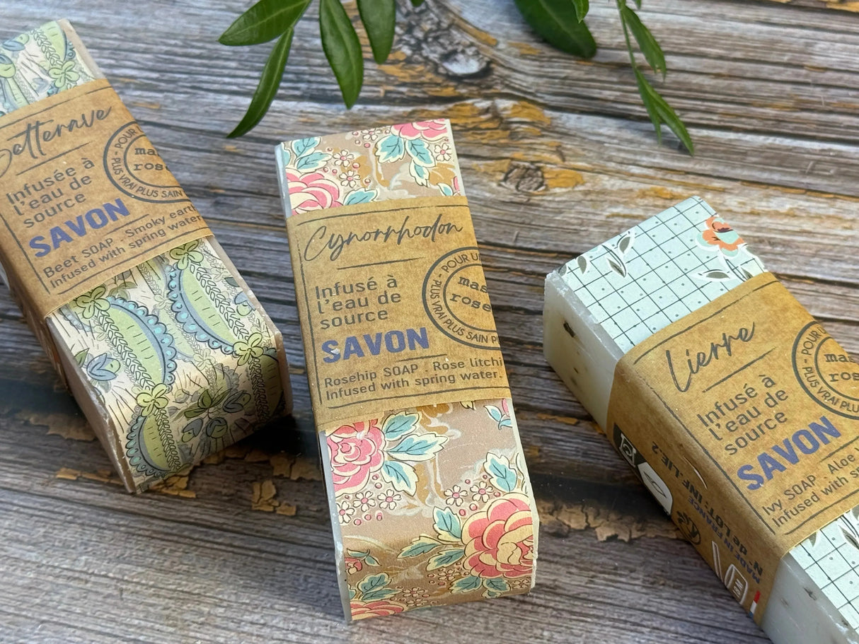 Botanical Soap Trio: Beetroot, Ivy & Rosehip | 3 x 100g Bars
