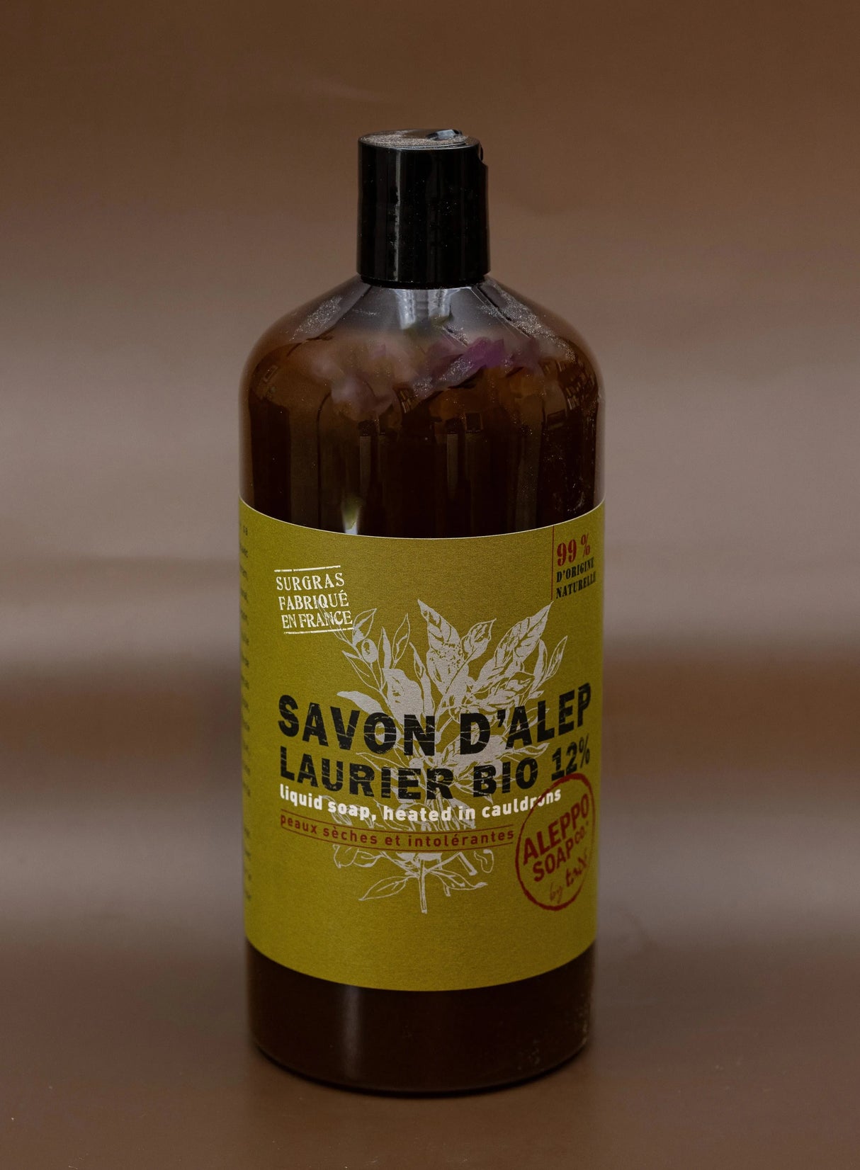 TADÉ PAYS DU LEVANT Aleppo Liquid Soap with 12% Laurel Oil , for Dry and Intolerant Skin | 1ltr French Soaps UK
