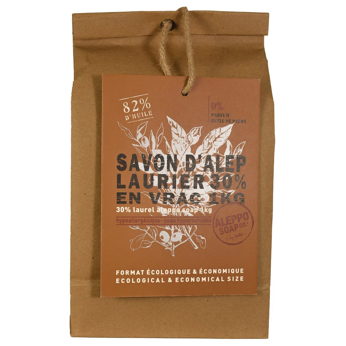 TADΓ PAYS DU LEVANT Aleppo Soap, 30% Laurel Oil | 1kg 4-6 Soaps French Soaps UK