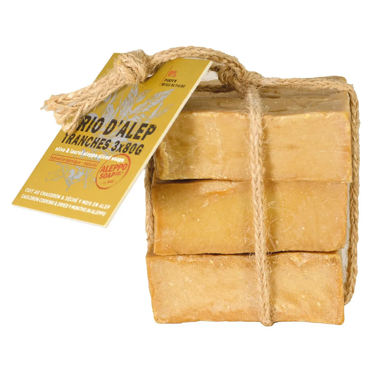 TADÉ PAYS DU LEVANT Aleppo Soap Slices | for all skin types | 3 x 80g French Soaps UK