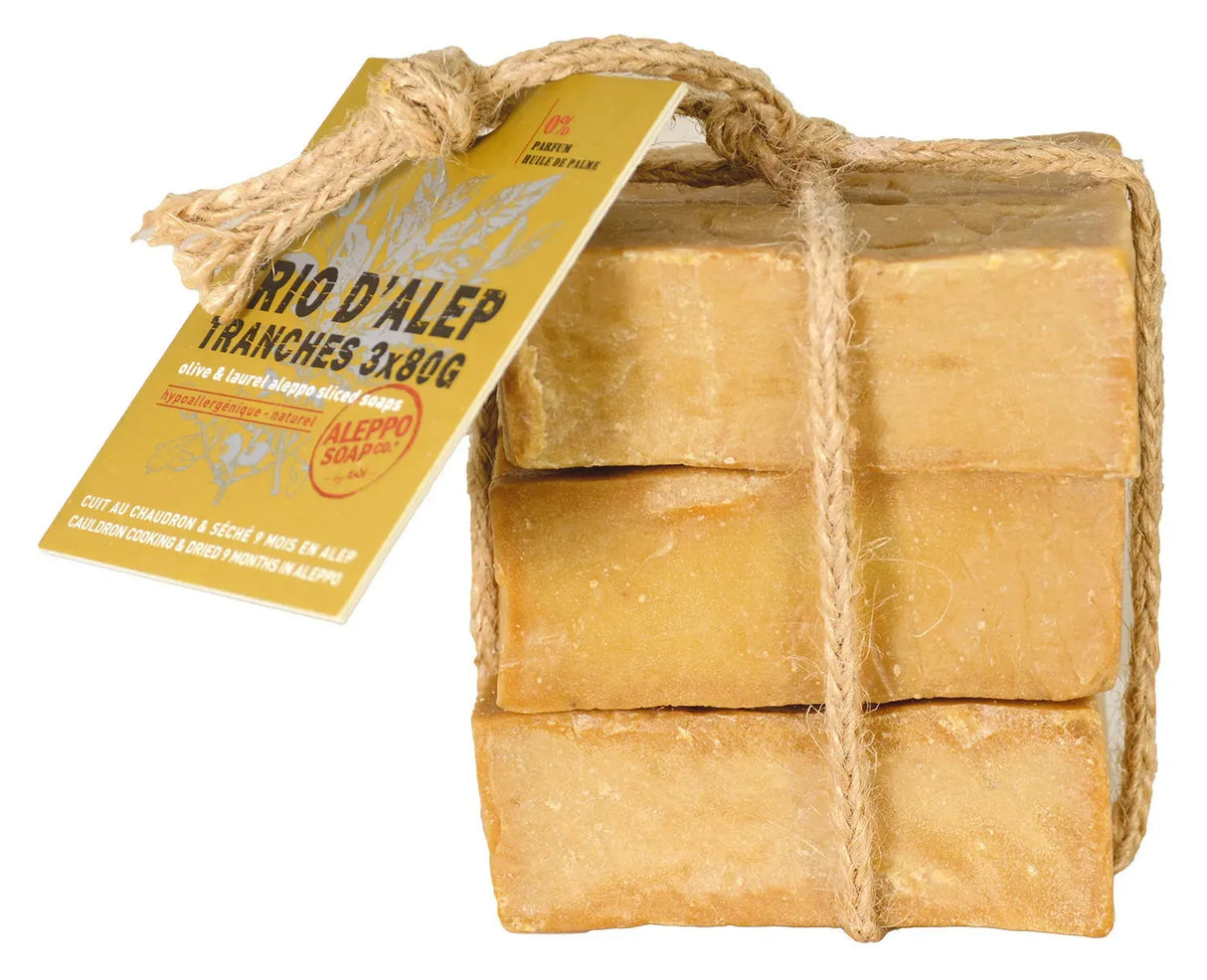 TADÉ PAYS DU LEVANT Aleppo Soap Slices | for all skin types | 3 x 80g French Soaps UK