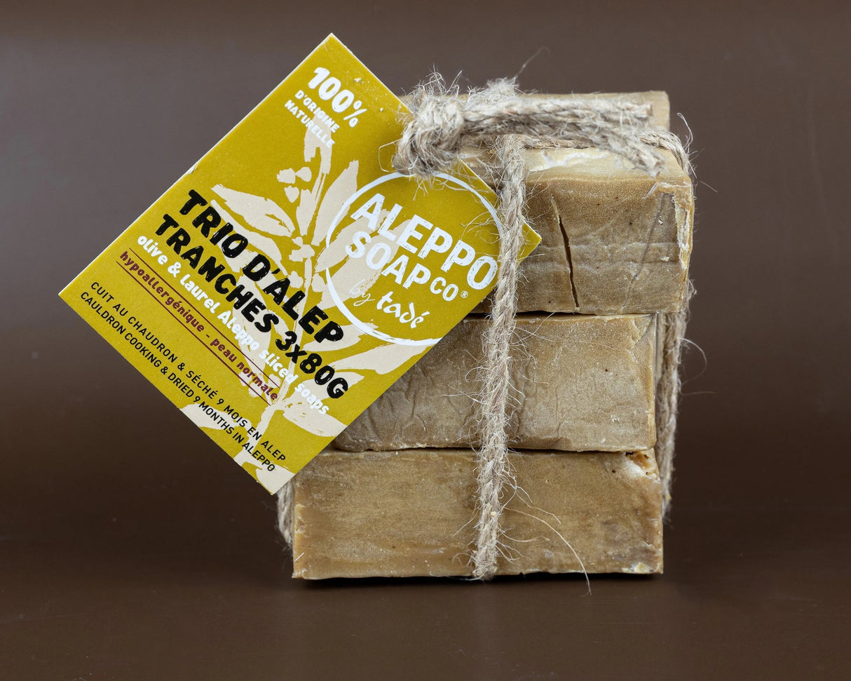 TADÉ PAYS DU LEVANT Aleppo Soap Slices | for all skin types | 3 x 80g French Soaps UK