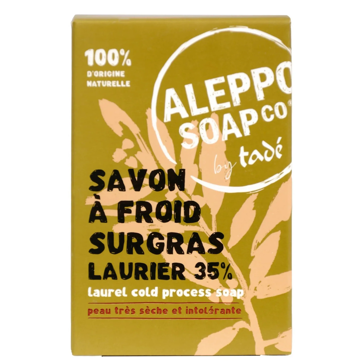 TADÉ PAYS DU LEVANT Aleppo Soap with 35% Laurel Oil, for Very Dry and Intolerant Skin | 150g French Soaps UK