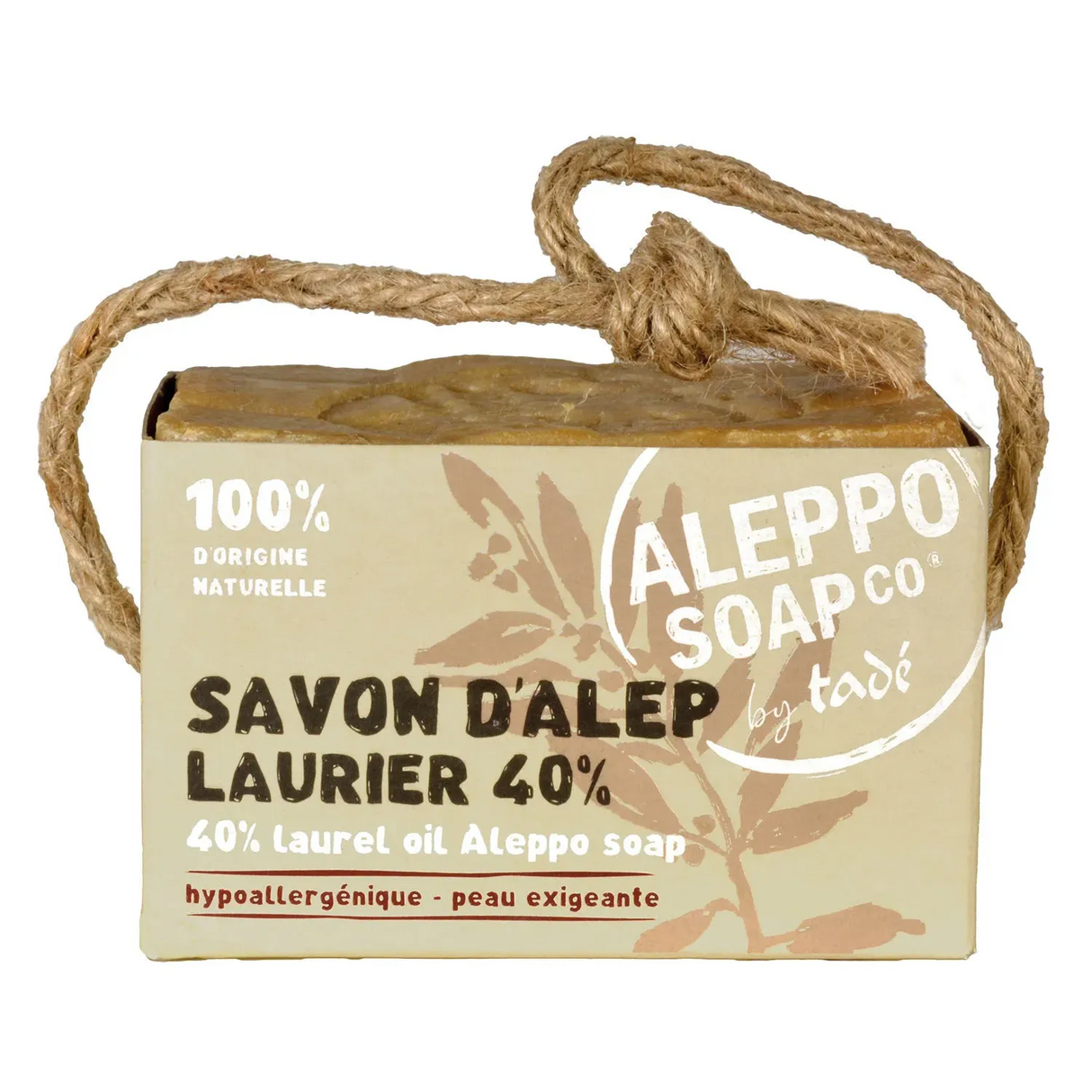 TADÉ PAYS DU LEVANT Aleppo Soap with 40% Laurel Oil | For Very Reactive Skin | 200g French Soaps UK