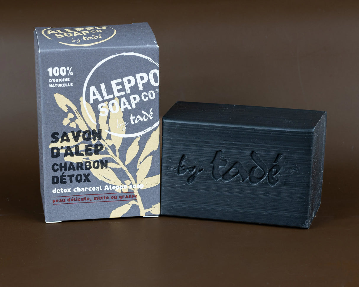 TADÉ PAYS DU LEVANT Aleppo Soap with Charcoal, for Combination & Oily Skin | 150g French Soaps UK