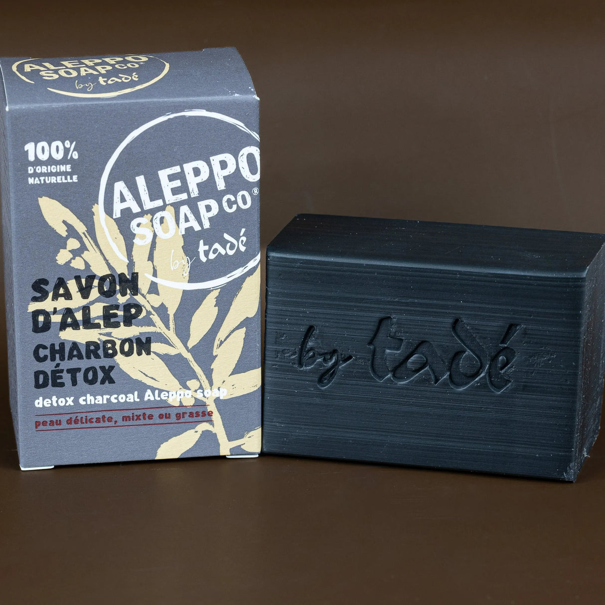 TADÉ PAYS DU LEVANT Aleppo Soap with Charcoal, for Combination & Oily Skin | 150g French Soaps UK