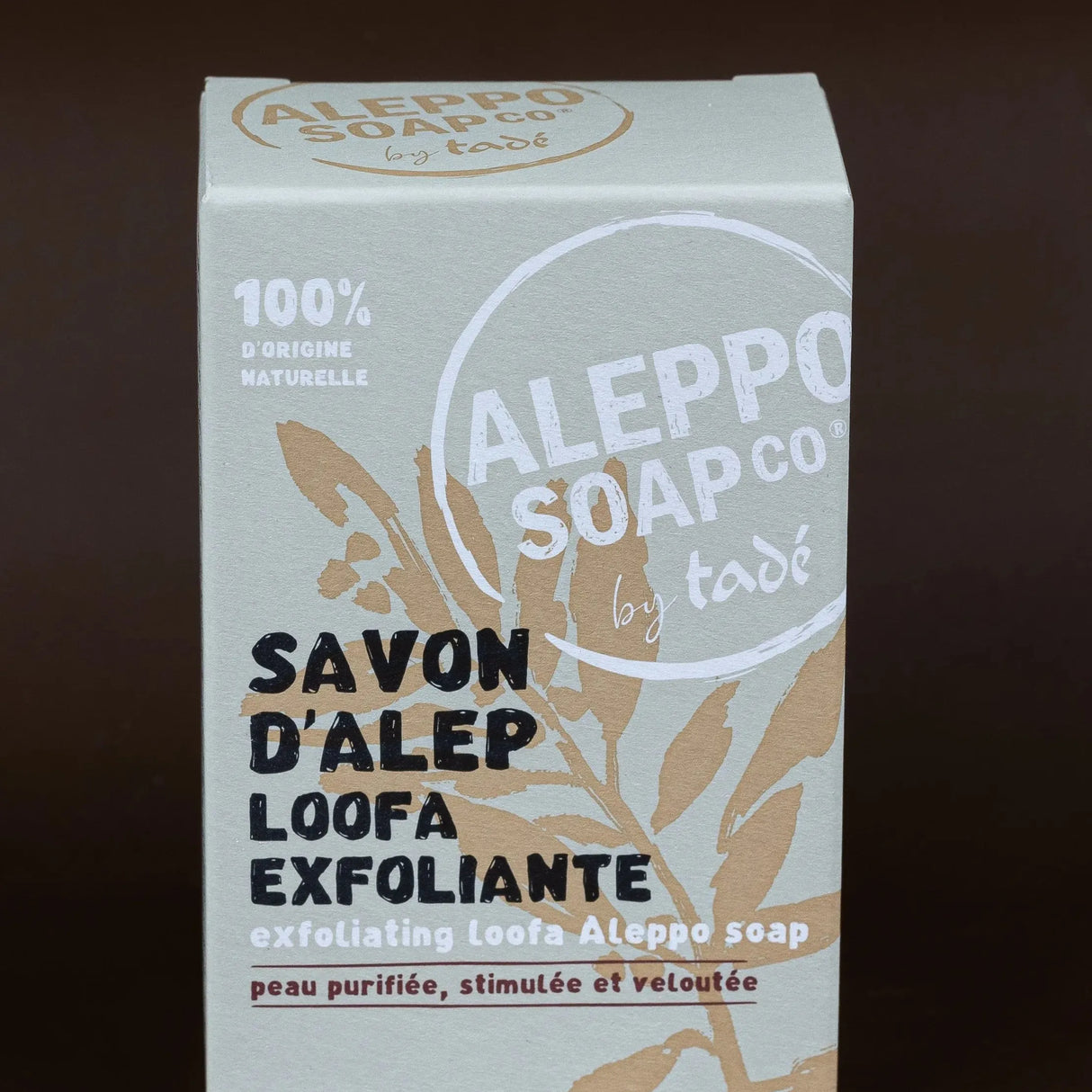 TADÉ PAYS DU LEVANT Aleppo Soap with Natural Loofah Fibres – Exfoliating Olive & Bay Oil Bar |100 g French Soaps UK