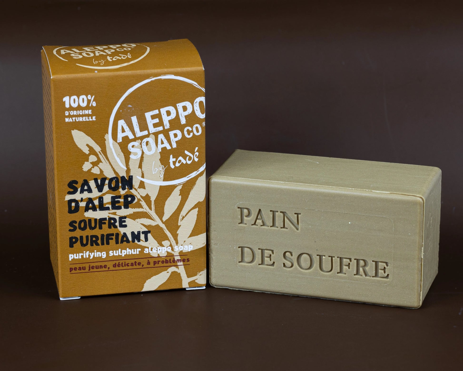 TADÉ PAYS DU LEVANT Aleppo Soap with Sulphur, for young, sensitive & problem Skin | 150g French Soaps UK