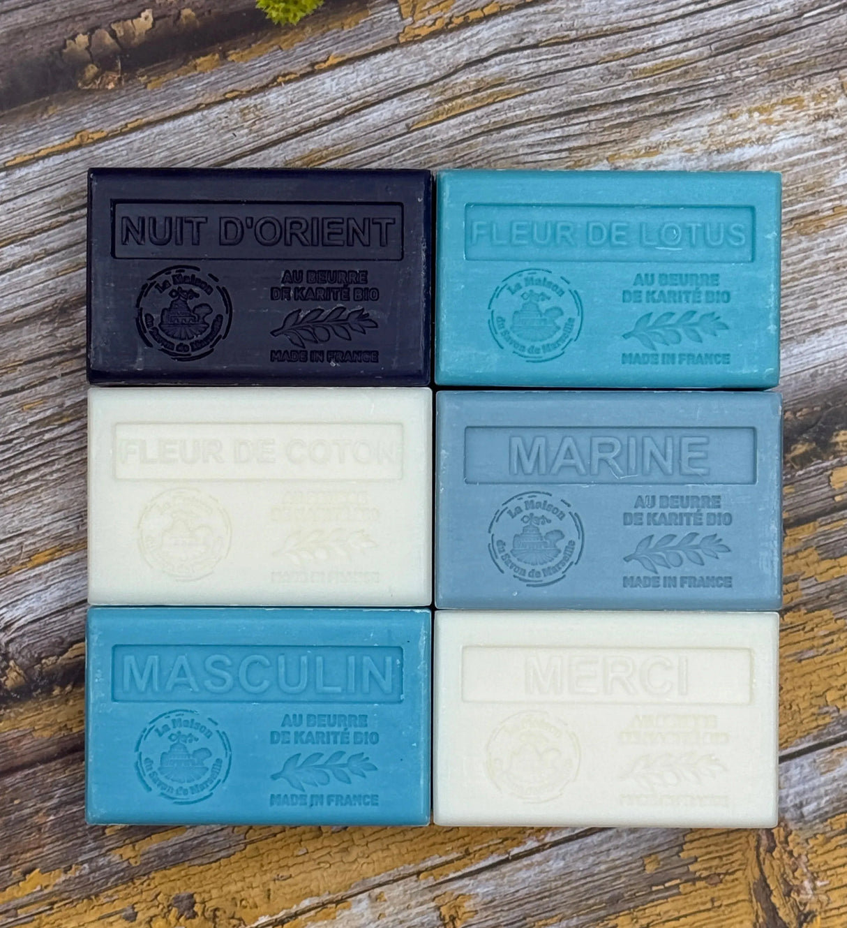 La Maison du Savon de Marseille Allez Les Bleus, 6 x 125g Soap Bars i Unwrapped French Soaps UK