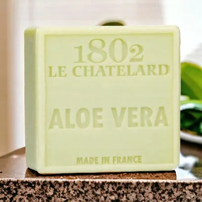 LE CHATELARD 1802 Aloe Vera Marseille Soap, 72% Coconut, Olive and Almond Oil, 100g | PALM FREE French Soaps UK