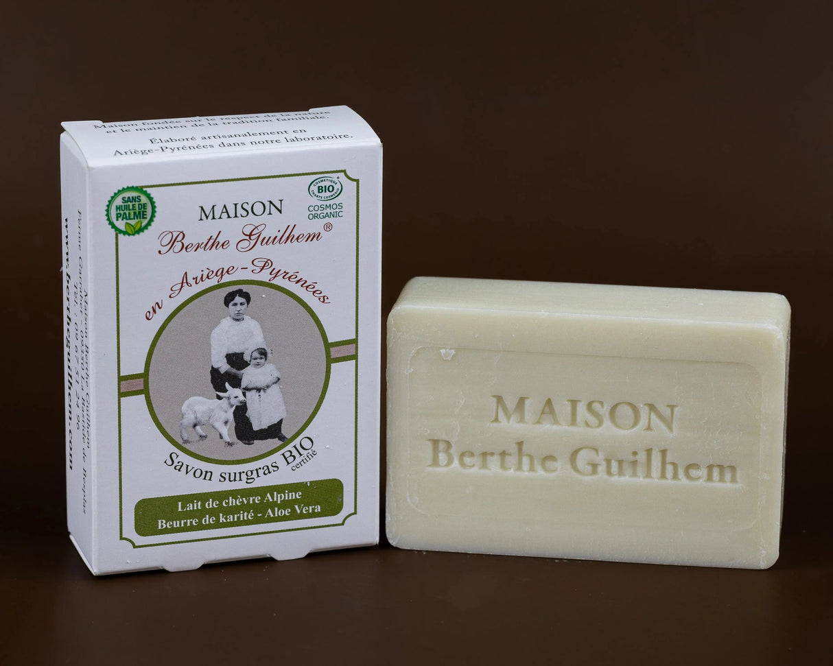 MAISON BERTHE GUILHEM Aloe Vera & Shea Butter | Organic Alpine Goat's Milk | 100g French Soaps UK