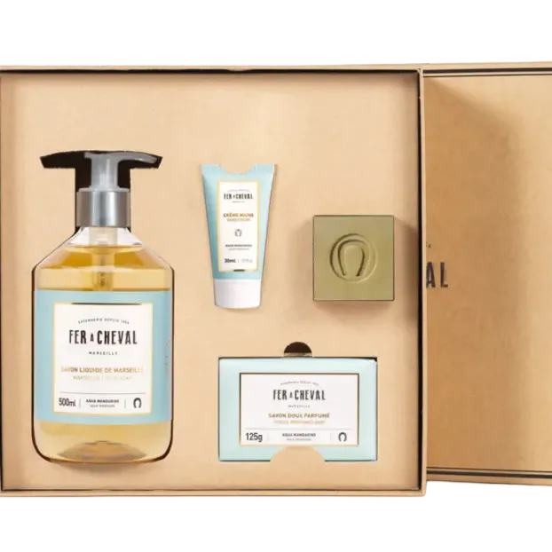 FER A CHEVAL Aqua Mandarin Gift Box French Soaps UK