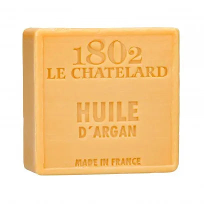 LE CHATELARD 1802 Argan Oil enriched Marseille Soap, 72% Coconut, Olive and Almond Oil, 100g | PALM FREE French Soaps UK