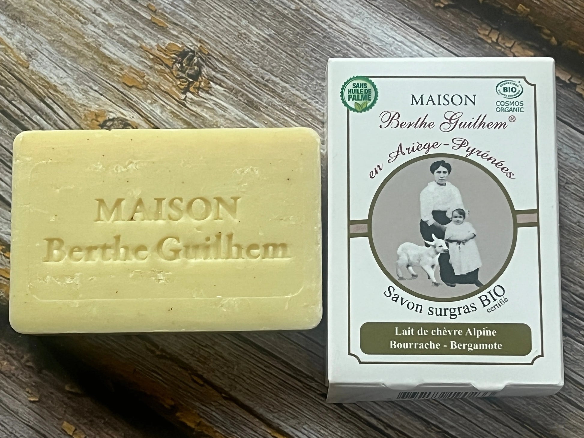 MAISON BERTHE GUILHEM Bergamot & Borage Oils | Organic Alpine Goat's Milk | 100g French Soaps UK