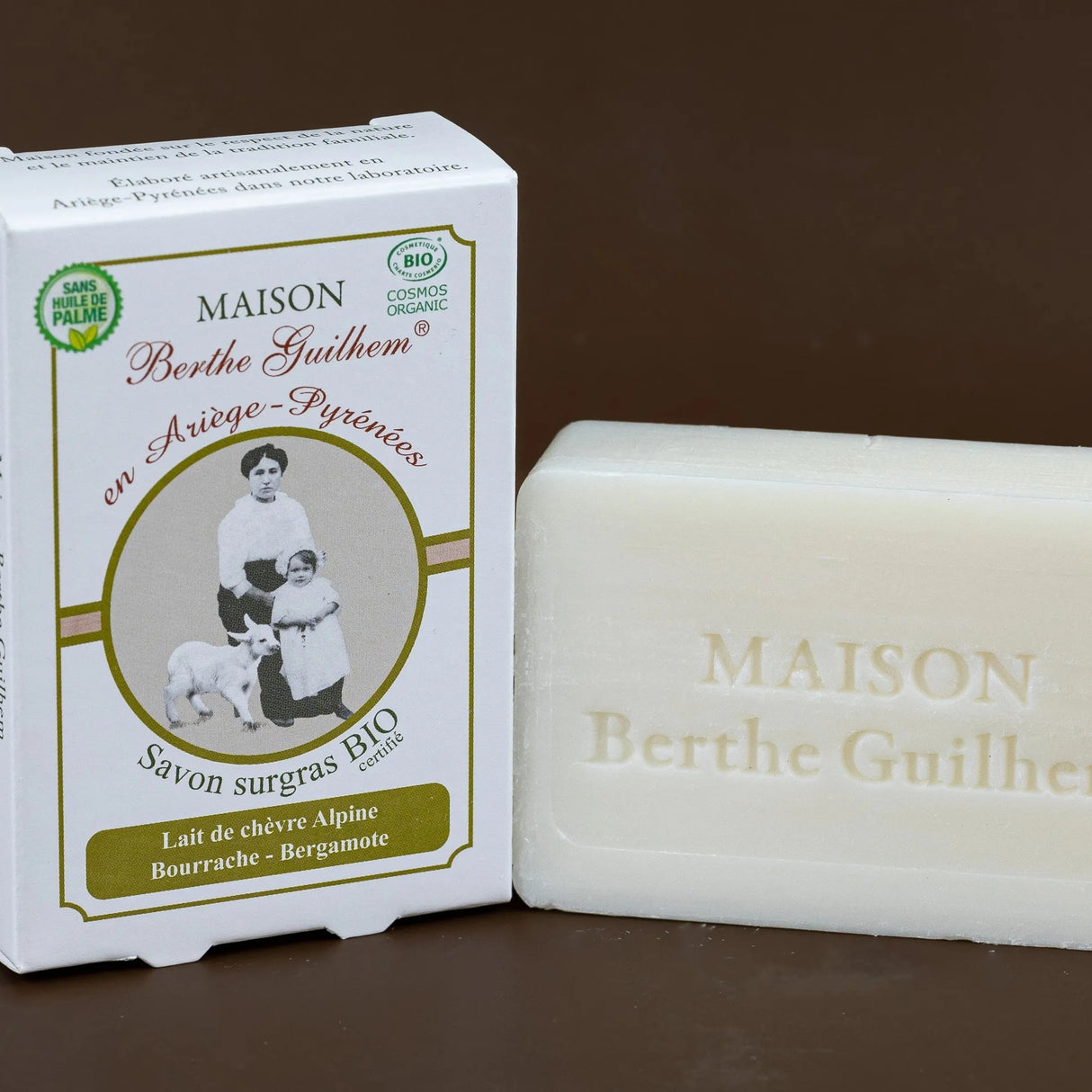 MAISON BERTHE GUILHEM Bergamot & Borage Oils | Organic Alpine Goat's Milk | 100g French Soaps UK