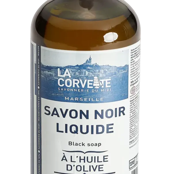 LA CORVETTE Black Liquid Soap, Olive Oil | 1L French Soaps UK