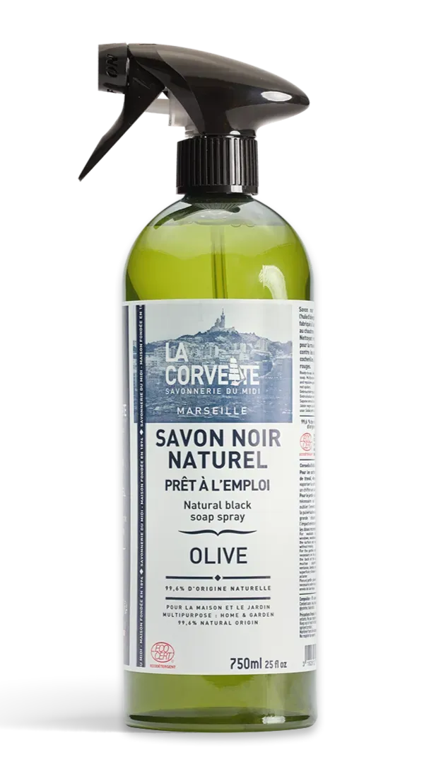 LA CORVETTE Black Soap Spray, Olive Oil | 750ml French Soaps UK