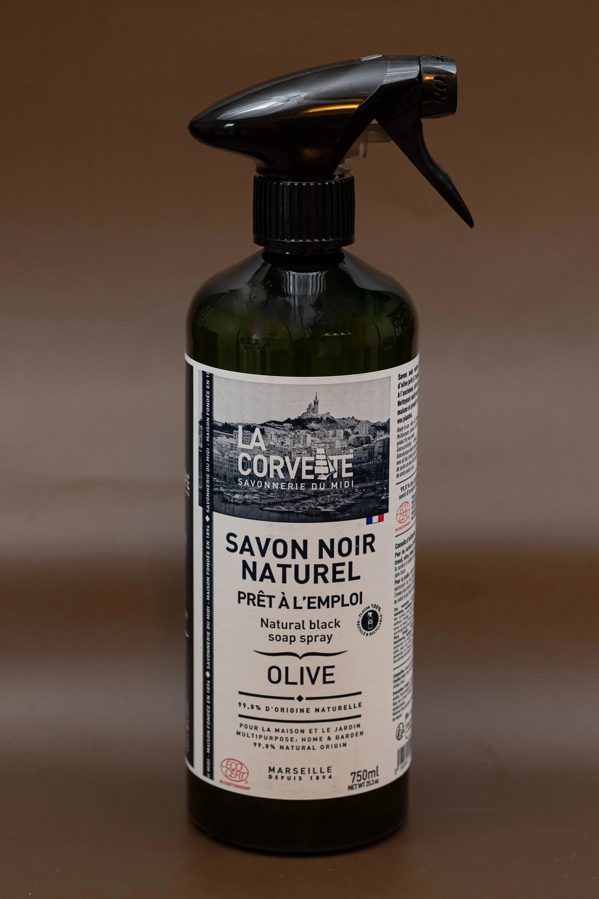 LA CORVETTE Black Soap Spray, Olive Oil | 750ml French Soaps UK