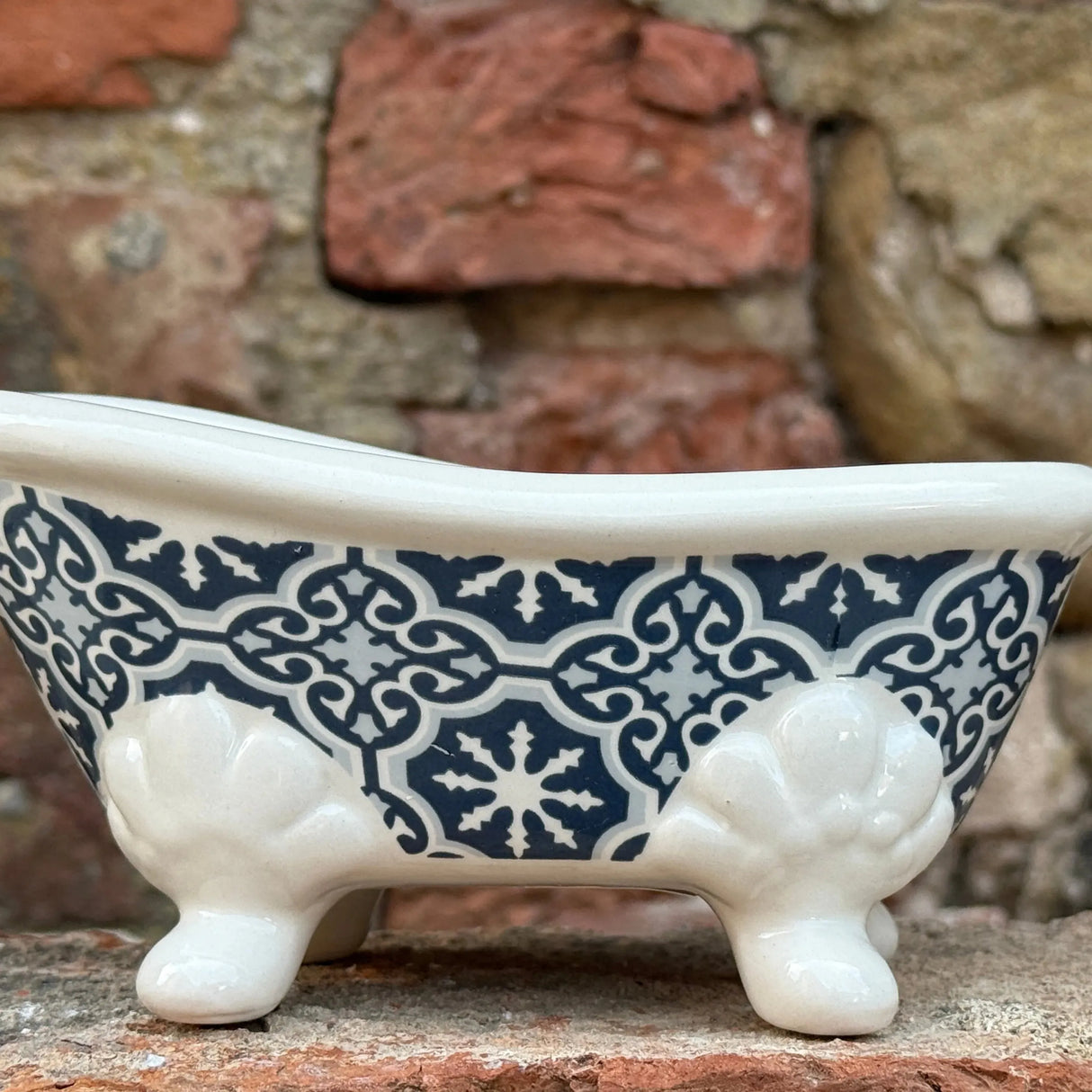 Bastide & Olivier Blue Mosaic Ceramic Bathtub Soap Dish French Soaps UK