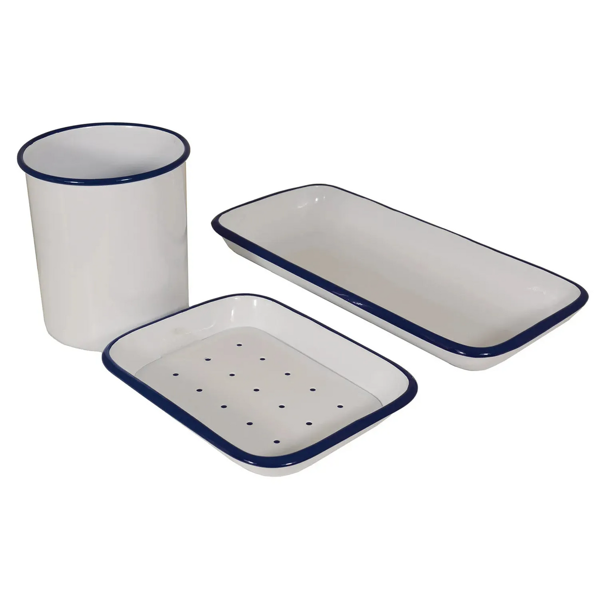 TADÉ PAYS DU LEVANT Blue & White Enamel Soap Dish - Large French Soaps UK
