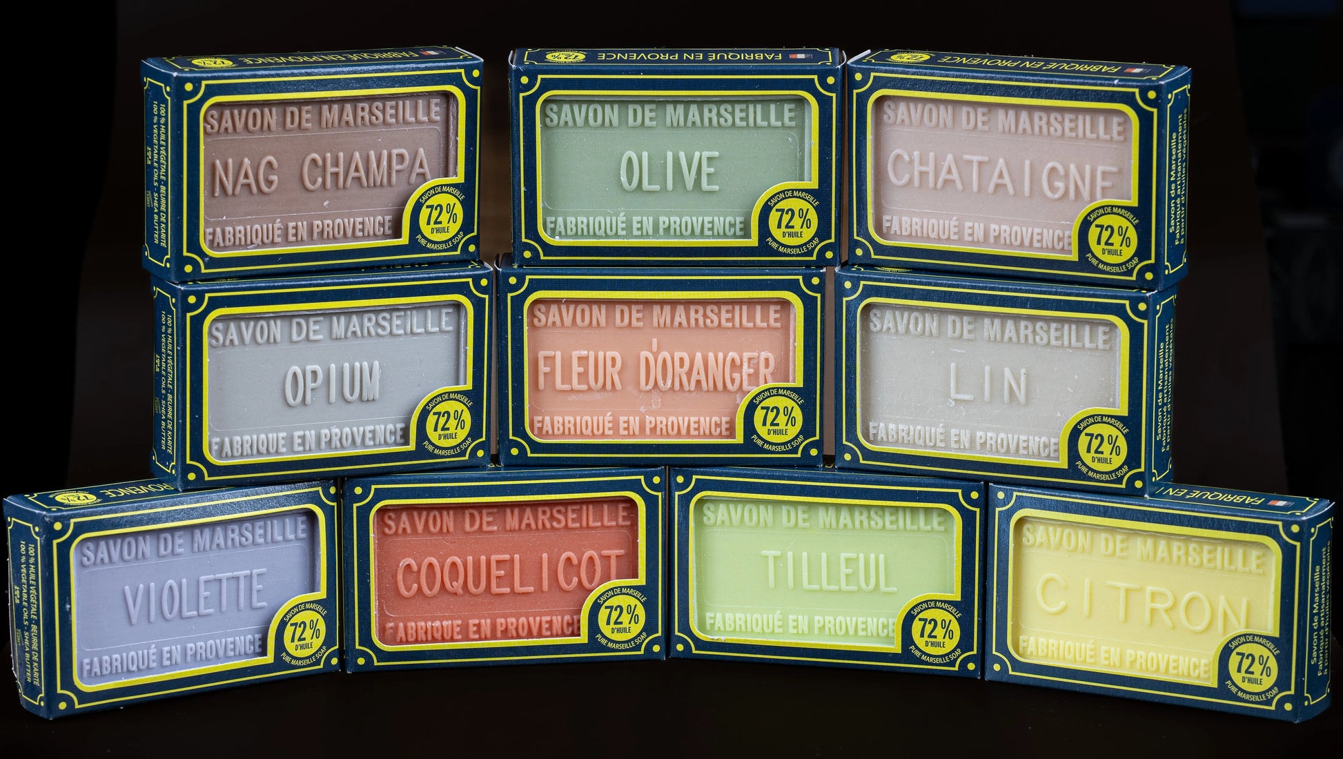 BLEU JAUNE Bumper Box of 10 Shea Butter Marseille Soaps (Worth £34.00) French Soaps UK