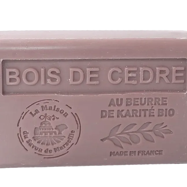 LA MAISON DU SAVON DE MARSEILLE Cedar Wood (Bois de Cedre) French Soap with organic Shea Butter 125g French Soaps UK