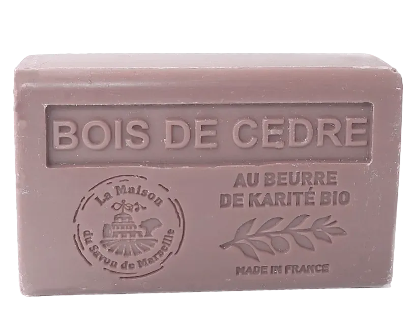 LA MAISON DU SAVON DE MARSEILLE Cedar Wood (Bois de Cedre) French Soap with organic Shea Butter 125g French Soaps UK