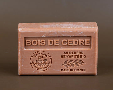 LA MAISON DU SAVON DE MARSEILLE Cedar Wood (Bois de Cedre) French Soap with organic Shea Butter 125g French Soaps UK