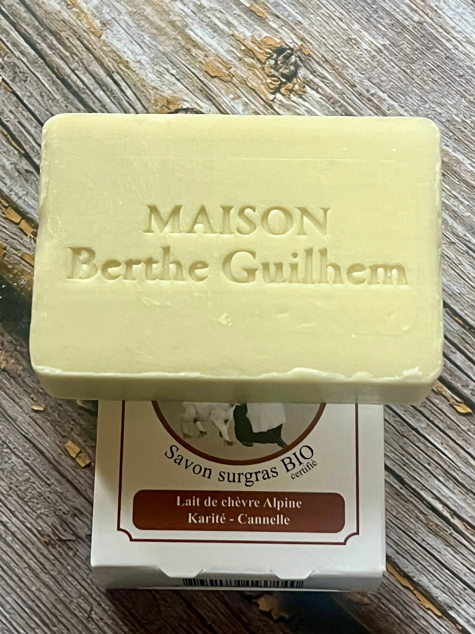 MAISON BERTHE GUILHEM Ceylon Cinnamon Oil & Shea Butter  | Organic Alpine Goat's Milk | 100g French Soaps UK