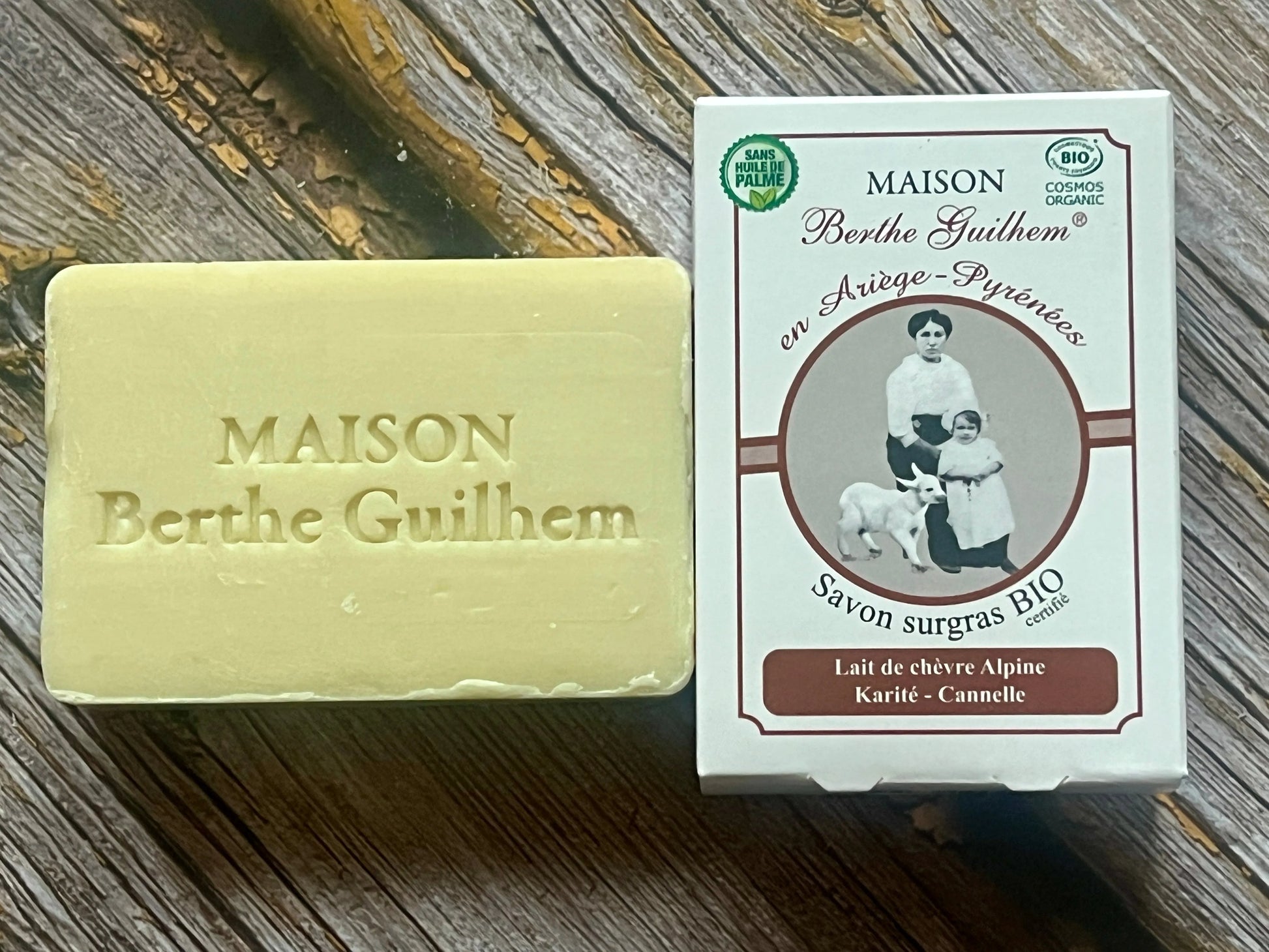 MAISON BERTHE GUILHEM Ceylon Cinnamon Oil & Shea Butter  | Organic Alpine Goat's Milk | 100g French Soaps UK