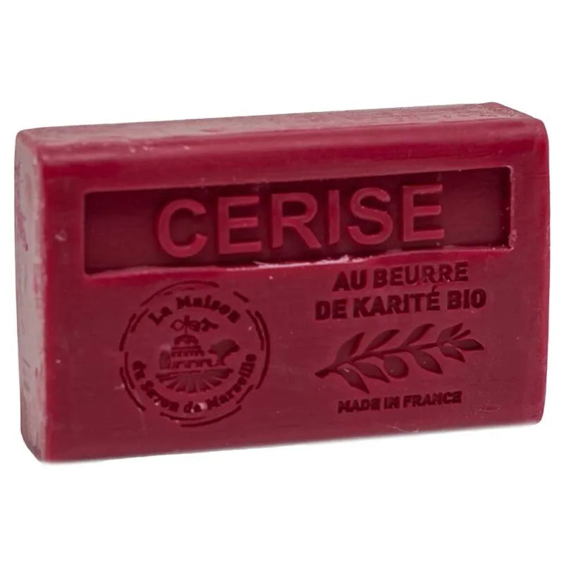 LA MAISON DU SAVON DE MARSEILLE Cherry, French Soap with Organic Shea Butter, 125g French Soaps UK