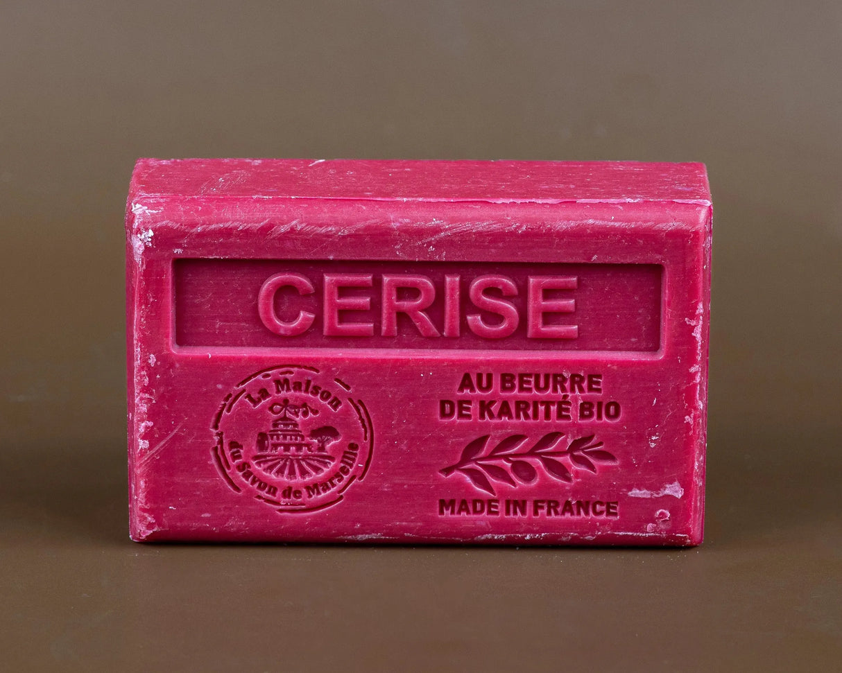 LA MAISON DU SAVON DE MARSEILLE Cherry, French Soap with Organic Shea Butter, 125g French Soaps UK