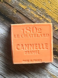 LE CHATELARD 1802 Cinnamon and Orange Marseille Soap, 72% Coconut, Olive and Almond Oil, 100g |  PALM FREE French Soaps UK