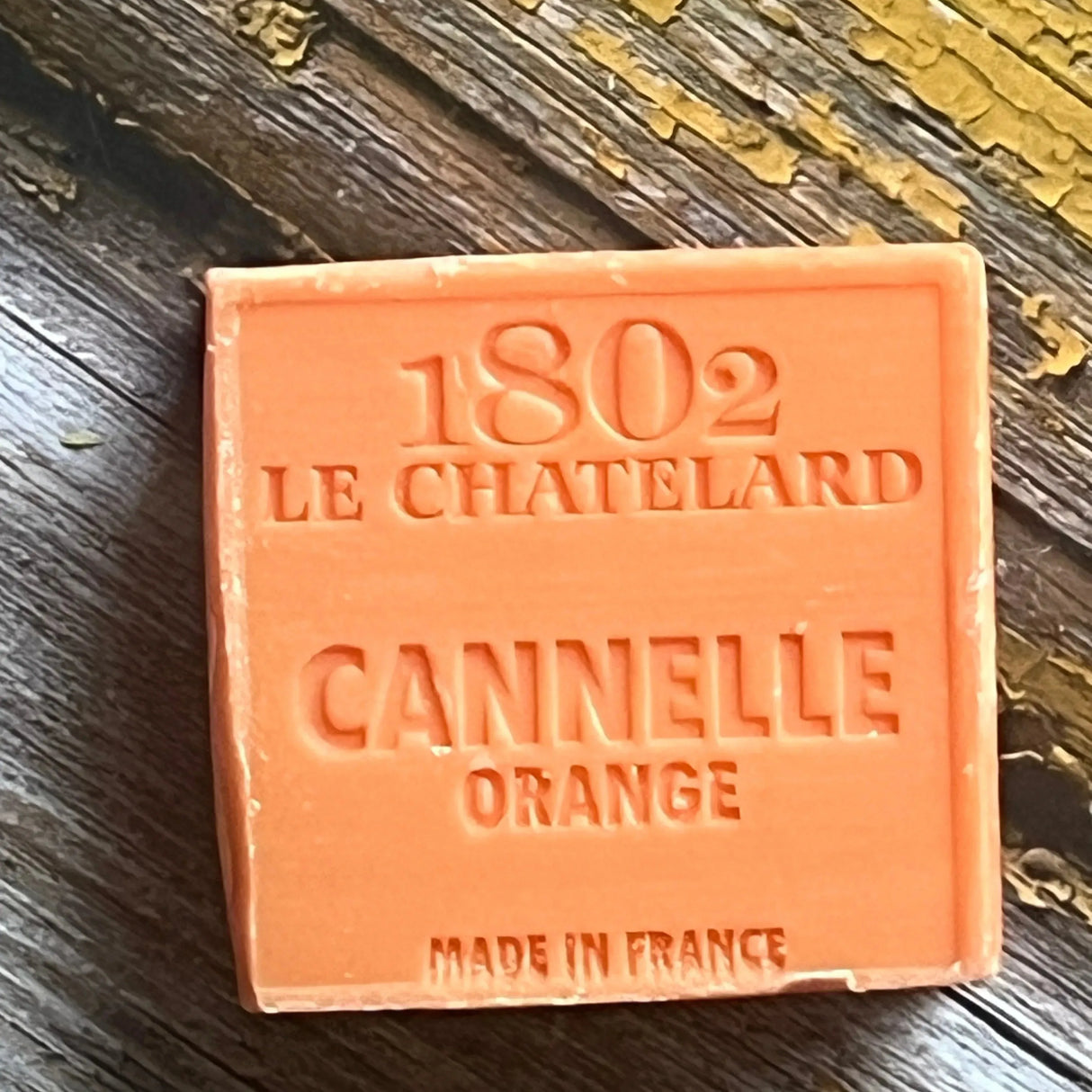LE CHATELARD 1802 Cinnamon and Orange Marseille Soap, 72% Coconut, Olive and Almond Oil, 100g | PALM FREE French Soaps UK
