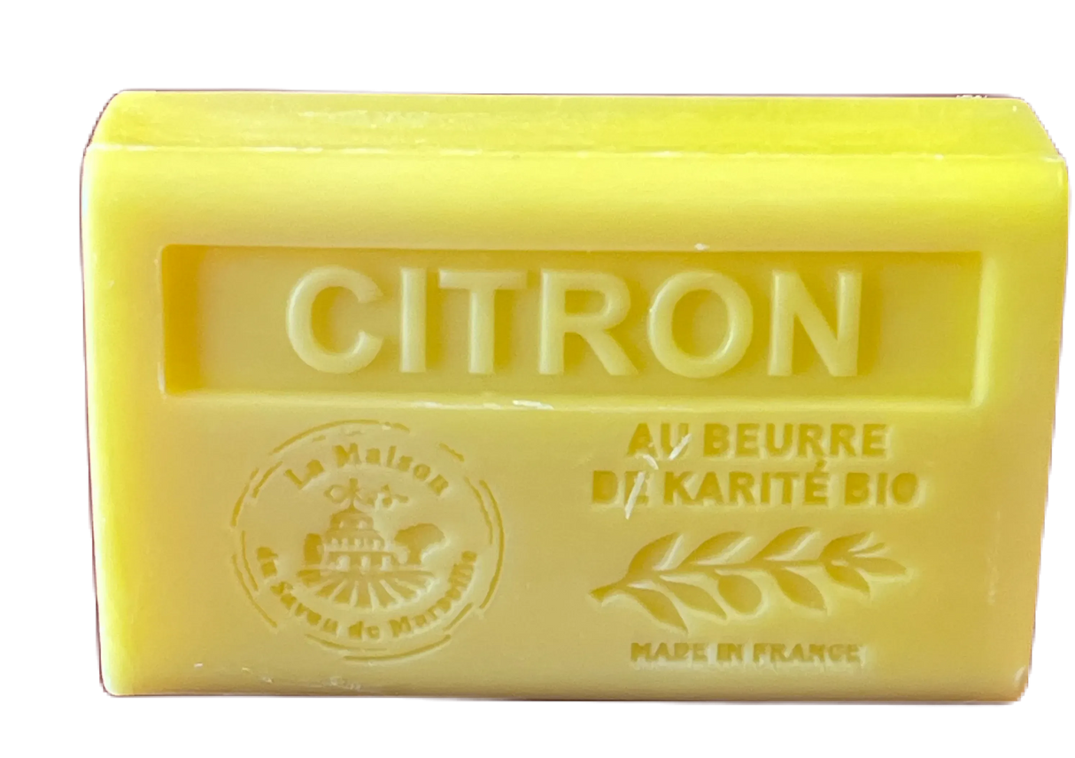 LA MAISON DU SAVON DE MARSEILLE Citron, French Soap with Organic Shea Butter, 125g French Soaps UK
