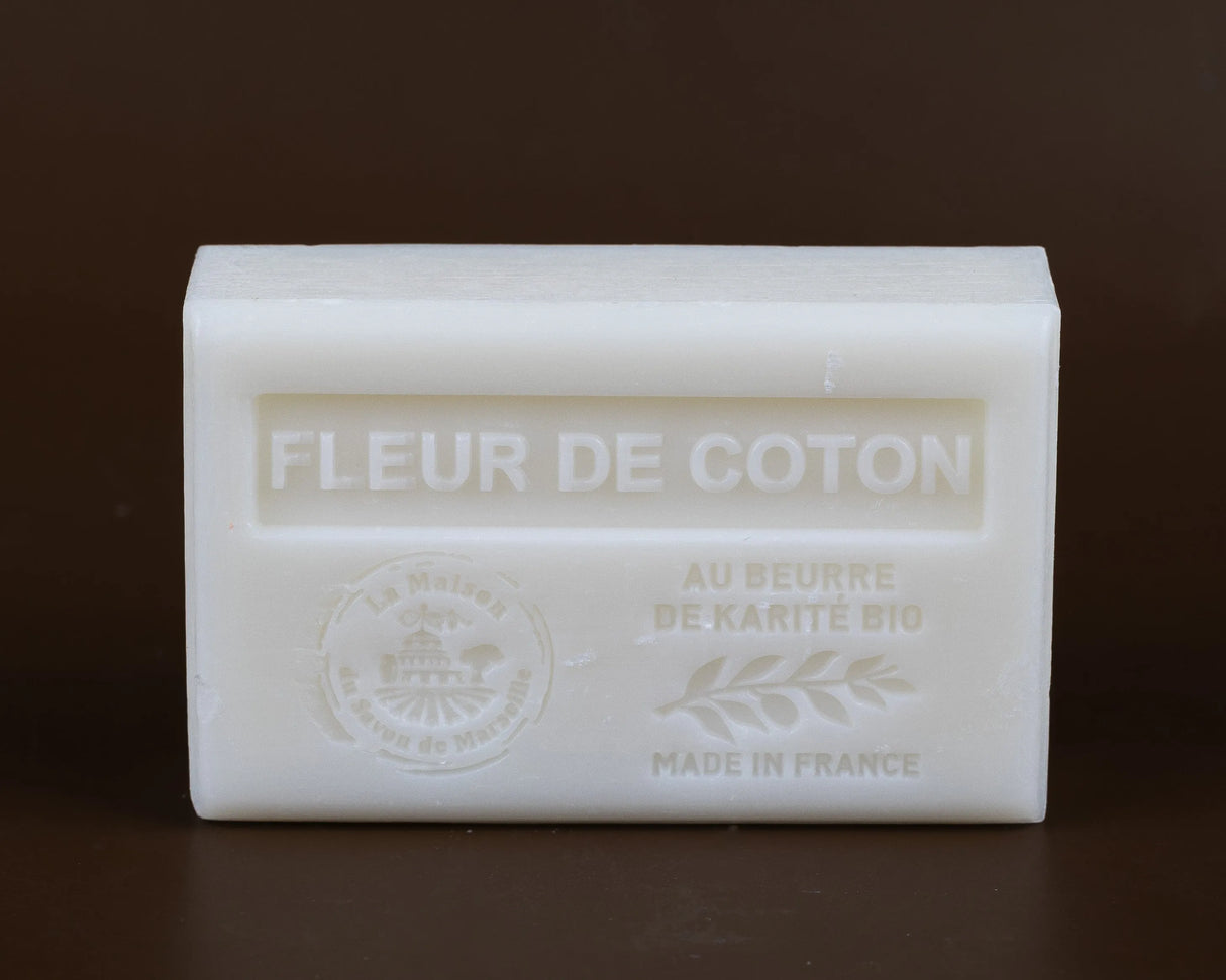 LA MAISON DU SAVON DE MARSEILLE Cotton Flower, French Soap with Organic Shea Butter, 125g French Soaps UK
