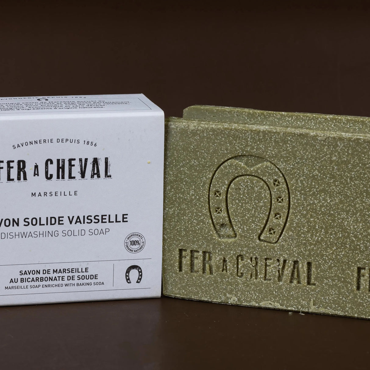 FER A CHEVAL Dishwashing Marseille Soap Bar with Baking Soda | 225g French Soaps UK