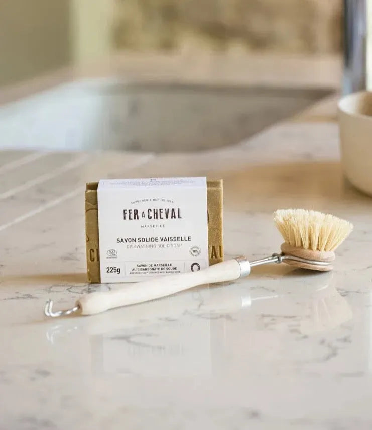 FER A CHEVAL Dishwashing Marseille Soap Bar with Baking Soda | 225g French Soaps UK