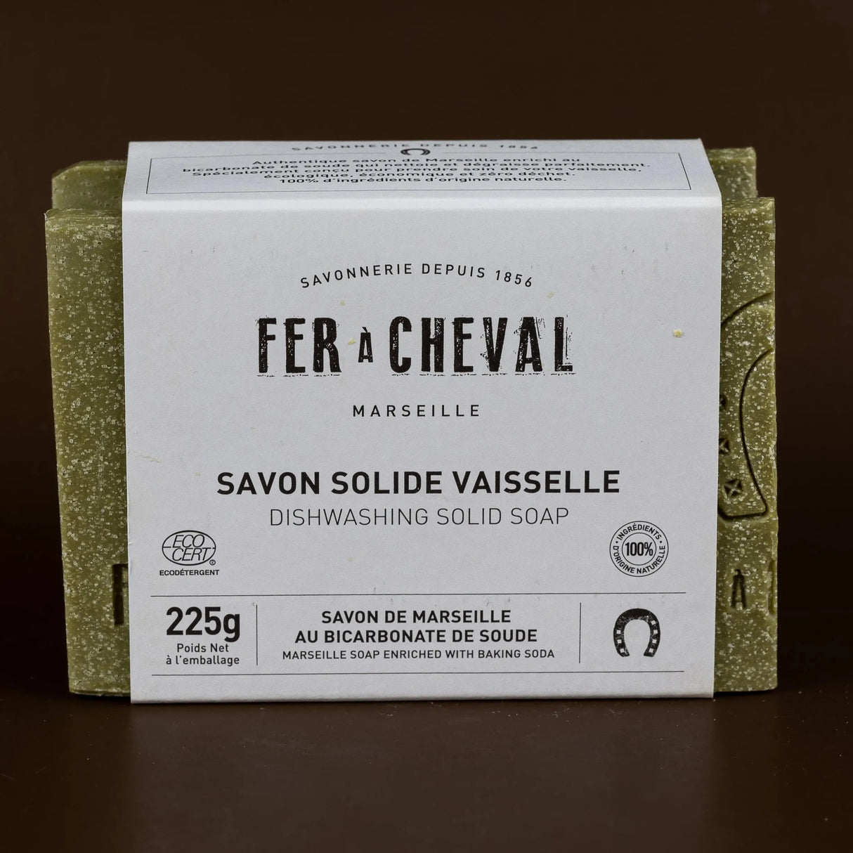 FER A CHEVAL Dishwashing Marseille Soap Bar with Baking Soda | 225g French Soaps UK