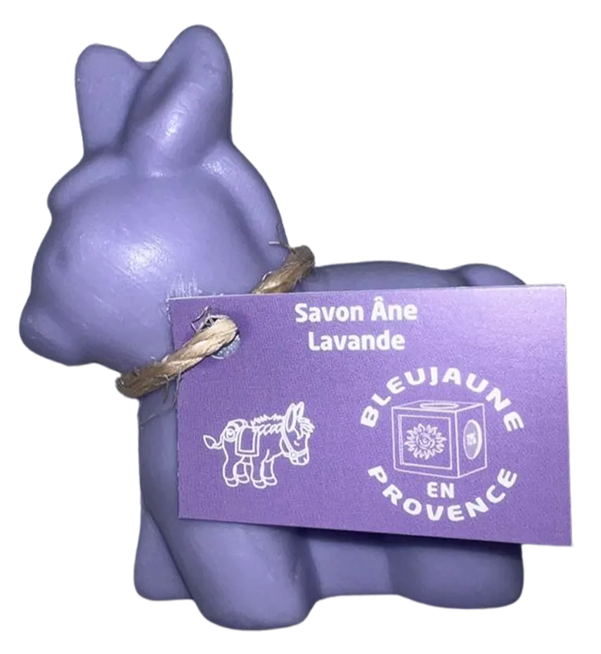 BLEU JAUNE Donkey Shaped Soap, Lavender Fragrance with Organic Shea Butter | 150g French Soaps UK