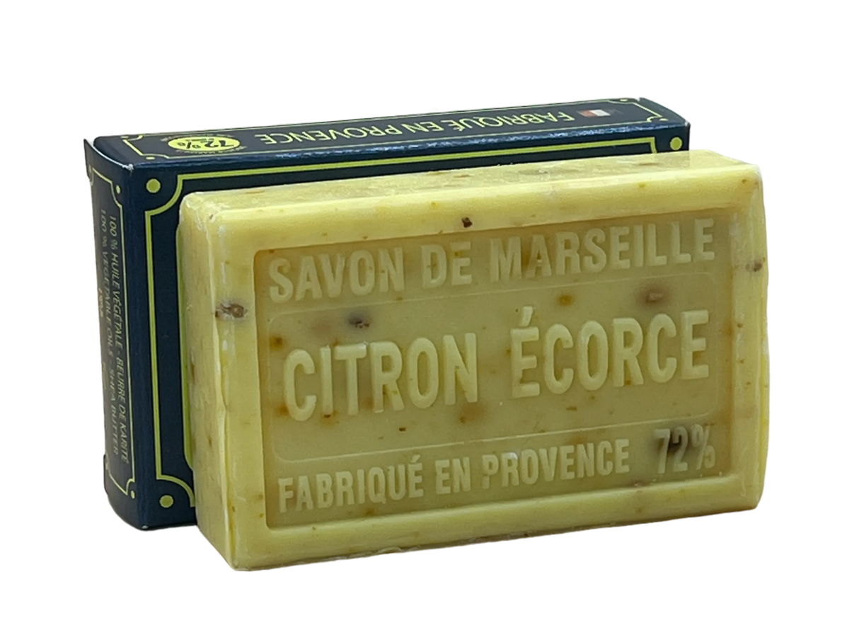 BLEU JAUNE Exfoliating Lemon (Citron Écorce), Marseille Soap with Shea Butter, 100g French Soaps UK