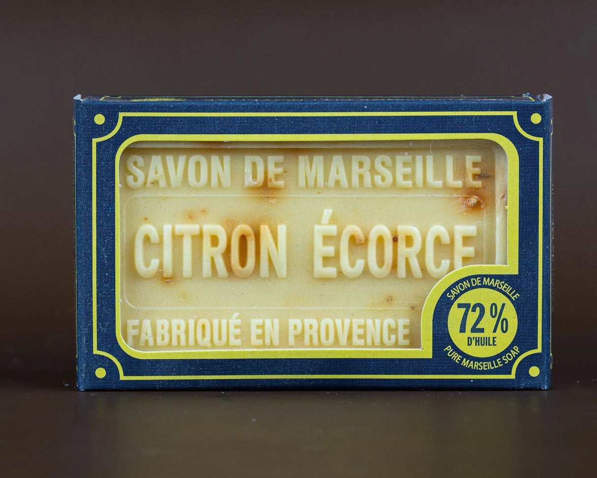 BLEU JAUNE Exfoliating Lemon (Citron Écorce), Marseille Soap with Shea Butter, 100g French Soaps UK