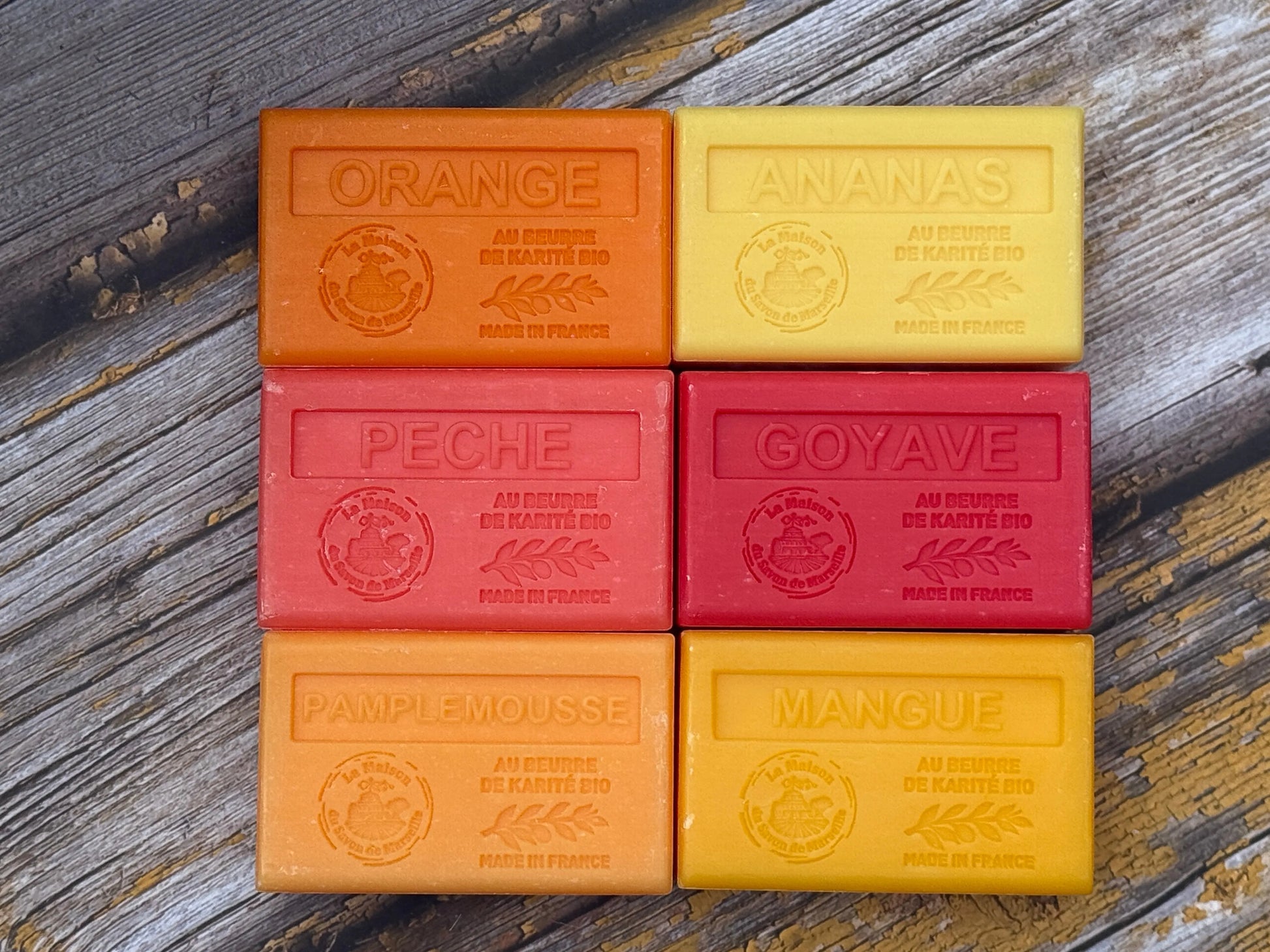 La Maison du Savon de Marseille Exotic Fruits,  6 x 125g Soap Bars  |  Unwrapped French Soaps UK